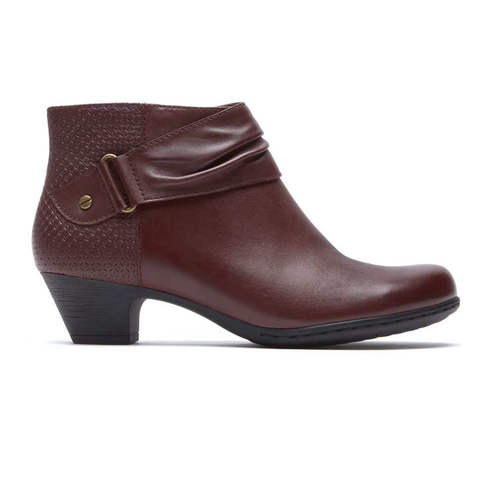 Rockport Canada Brynn Rouched - Womens Ankle Boots Brown (JNC156472)